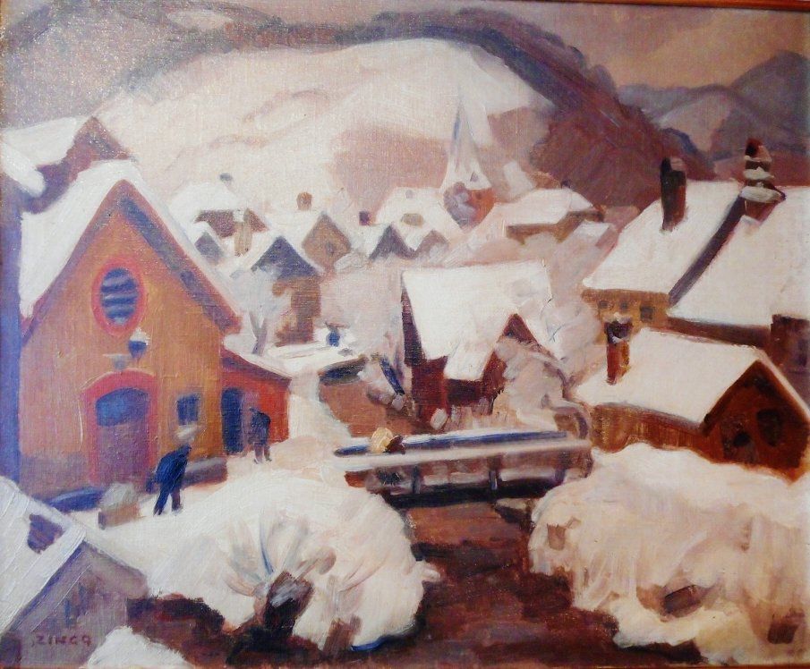 Antonin Fanart, 1831/1903, huile sur panneau, signature en bas à gauche, dimension H40/48, village dans un paysage Vendu