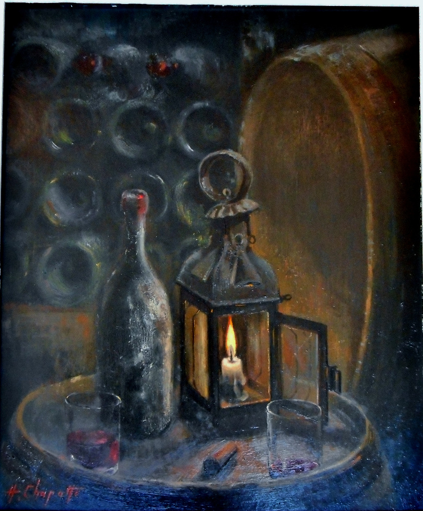 Chapatte Henri, 1918/1997, HSP, SBG, dégustation dans la cave du vigneron dans les environs de Château Chalon 64/53