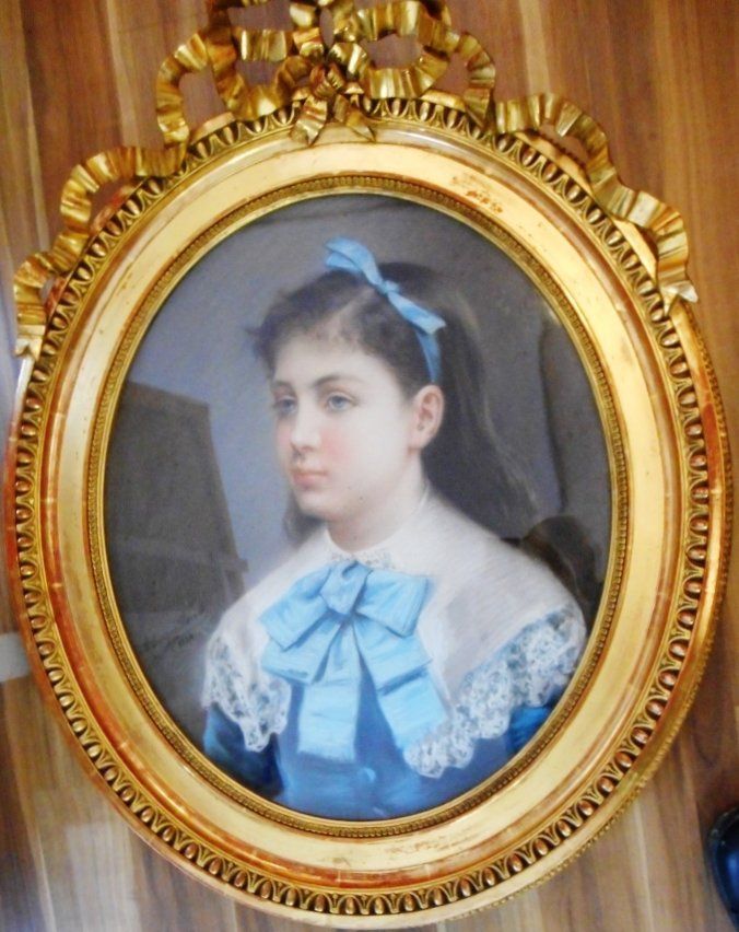 Jeanne Scapré Pierret 1848/1929, pastel daté 1884