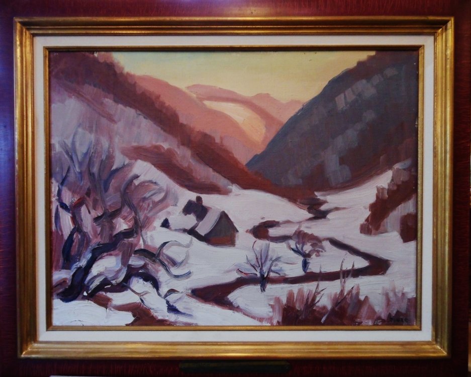 Zingg, 1882/1942, huile sur toile, signature en bas à droite, vallée de la Doller à Sewen Alsace VENDU