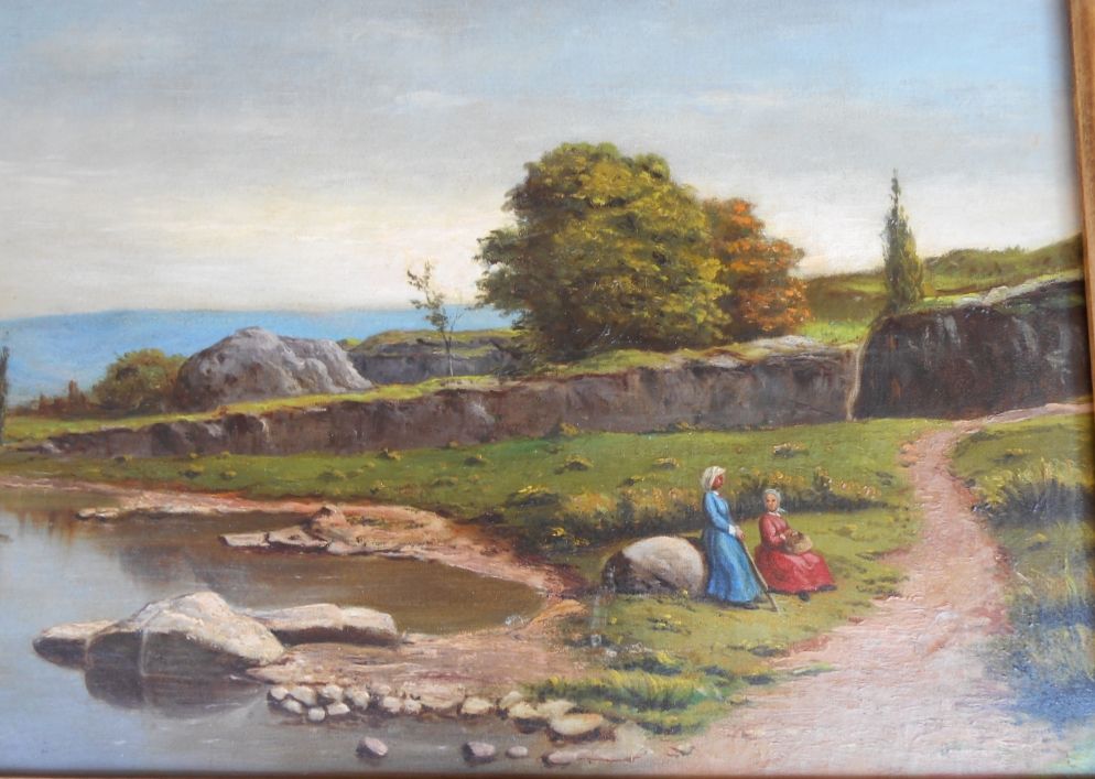 Chérubino Pata, 1827/1899, peintre paysagiste, huile sur toile, signature en bas à droite daté 1872