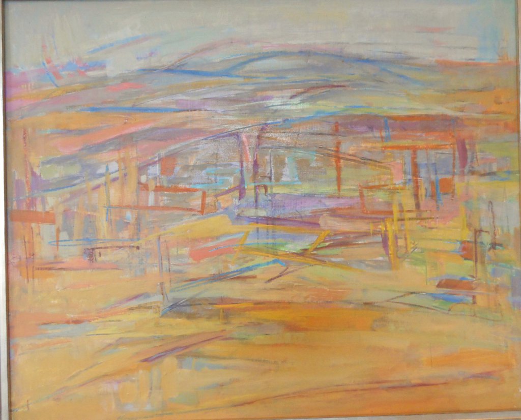 Paul  MONDAIN, 1905/1981, huile sur panneau, signature à l'arrière, semi abstrait, dimension hors cadre h52/63 à vue
N°38